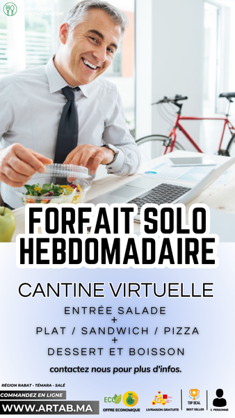 FORFAIT HEBDOMADAIRE SOLO - CANTINE VIRTUELLE